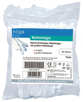 Watteträger unsteril, 15 cm lang