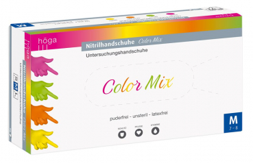 Höga-Nitrilhandschuhe Color Mix 96 Stück, puderfrei, unsteril, latexfrei (Tutti Frutti)